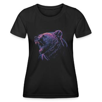 Colored grizzly head - Women's Functional T-Shirt - black - Front - AI Model Female 172 light (172cm)