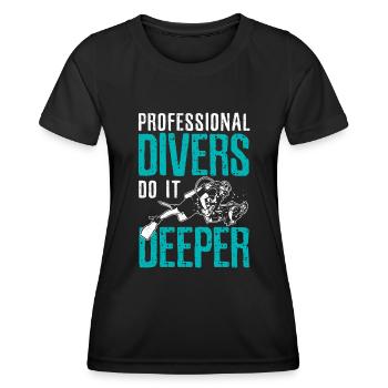 Professional diver - Women's Functional T-Shirt - black - Front - AI Model Female 172 light (172cm)