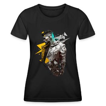 No109 - Frauen Funktions-T-Shirt - Schwarz - Vorne - AI Model Female 172 light (172cm)
