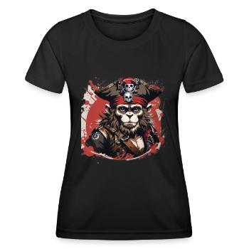 singe pirate - T-shirt sport Femme - noir - Devant - AI Model Female 172 light (172cm)
