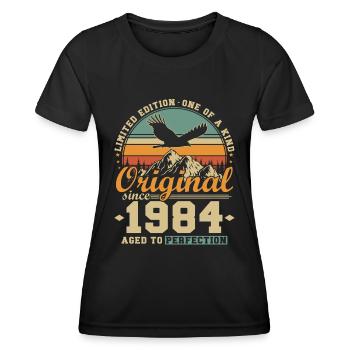 Original seit 1984 Jahrgang Geburtstag Geschenk - Frauen Funktions-T-Shirt - Schwarz - Vorne - AI Model Female 172 light (172cm)