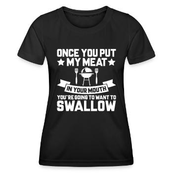 As soon as you put My flesh in your mouth - Women's Functional T-Shirt - black - Front - AI Model Female 172 light (172cm)