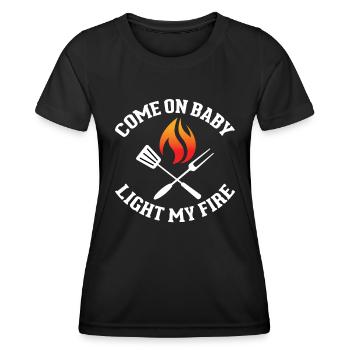 Come Already Baby - Fête BBQ amusante - T-shirt sport Femme - noir - Devant - AI Model Female 172 light (172cm)