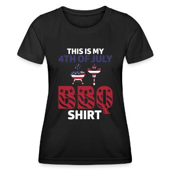 Das Ist Mein 4. Juli BBQ-Shirt - Frauen Funktions-T-Shirt - Schwarz - Vorne - AI Model Female 172 light (172cm)