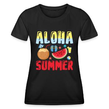 Aloha Sommer - Sommerferien - Frauen Funktions-T-Shirt - Schwarz - Vorne - AI Model Female 172 light (172cm)