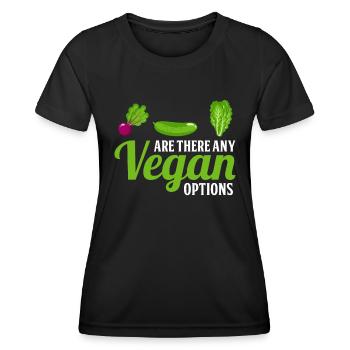 Are there vegan options - Vegan - Women's Functional T-Shirt - black - Front - AI Model Female 172 light (172cm)