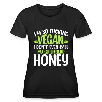 Ich Bin So Verdammt Vegan - Lustiges Veganer - Frauen Funktions-T-Shirt - Schwarz - Vorne - AI Model Female 172 light (172cm)