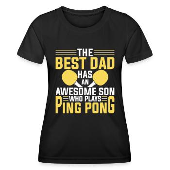 Der Beste Vater Hat Einen Tollen Sohn - Ping Pong - Frauen Funktions-T-Shirt - Schwarz - Vorne - AI Model Female 172 light (172cm)