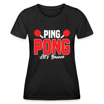 Ping Pong Let ́s Bounce - tennis de table - T-shirt sport Femme - noir - Devant - AI Model Female 172 light (172cm)