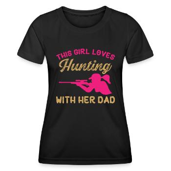 Dieses Mädchen Liebt Es Mit Ihrem Vater Zu Jagen - Frauen Funktions-T-Shirt - Schwarz - Vorne - AI Model Female 172 light (172cm)