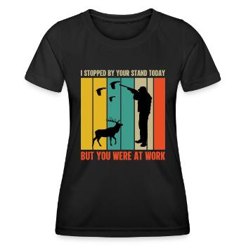 Ich War Heute An Ihrem Stand Aber Sie Waren - Frauen Funktions-T-Shirt - Schwarz - Vorne - AI Model Female 172 light (172cm)