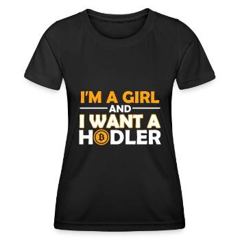 Ich Bin Ein Mädchen Und Ich Will Einen Hodler - Frauen Funktions-T-Shirt - Schwarz - Vorne - AI Model Female 172 light (172cm)