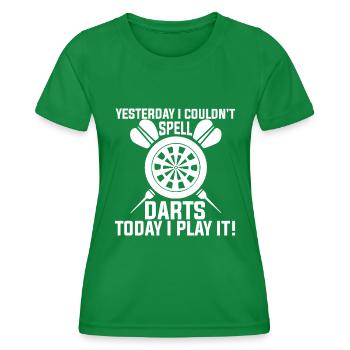 Yesterday I couldn't spell darts - Women's Functional T-Shirt - kelly green - Front - AI Model Female 172 dark (172cm)