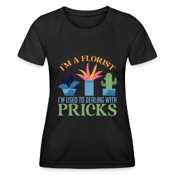 Ich Bin Florist Ich Bin Gewohnt Mit Stichen - Frauen Funktions-T-Shirt - Schwarz - Vorne - AI Model Female 172 light (172cm)