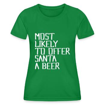 Offrir une bière au Père Noël - T-shirt sport Femme - vert - Devant - AI Model Female 172 dark (172cm)