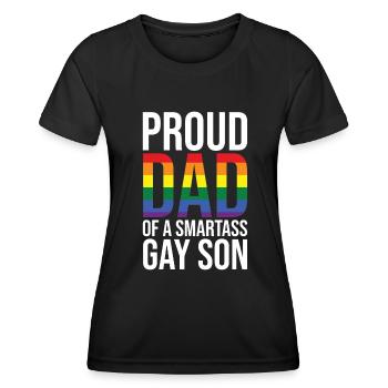 Proud father of a smart-ass gay man - Women's Functional T-Shirt - black - Front - AI Model Female 172 light (172cm)
