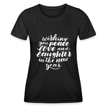 We wish you peace for the New Year - Women's Functional T-Shirt - black - Front - AI Model Female 172 light (172cm)