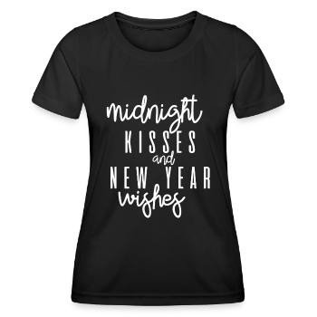 Midnight kisses and New Year's wishes - Women's Functional T-Shirt - black - Front - AI Model Female 172 light (172cm)