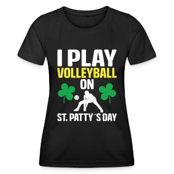 Je joue au volleyball le jour de la Saint-Patty - T-shirt sport Femme - noir - Devant - AI Model Female 172 light (172cm)