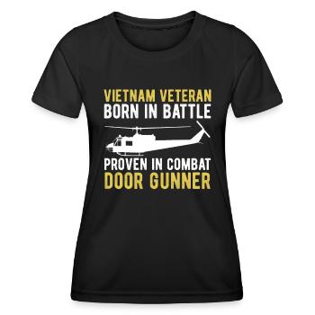 Vietnam Veteran Born in Battle Proven in Battle - Women's Functional T-Shirt - black - Front - AI Model Female 172 light (172cm)