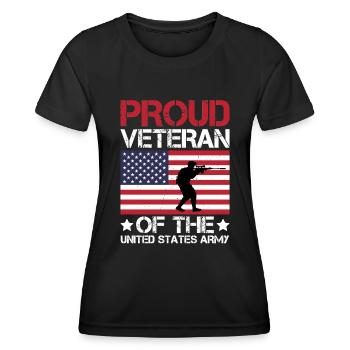 Proud veteran of the United States Army - Women's Functional T-Shirt - black - Front - AI Model Female 172 light (172cm)