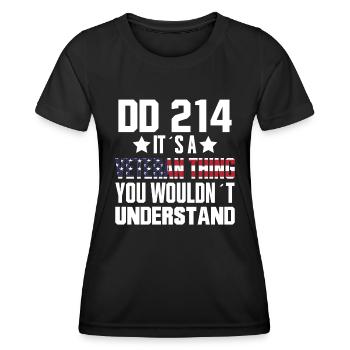 DD-214 Es Ist Eine Veteranen Sache - Veteran - Frauen Funktions-T-Shirt - Schwarz - Vorne - AI Model Female 172 light (172cm)