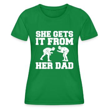 Sie Bekommt Es Von Ihrem Vater - Wrestling - Frauen Funktions-T-Shirt - Kelly Green - Vorne - AI Model Female 172 dark (172cm)