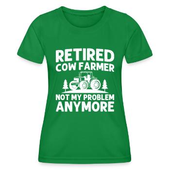 Retired cow breeders are no longer my problem - Women's Functional T-Shirt - kelly green - Front - AI Model Female 172 dark (172cm)