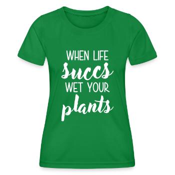 Quand la vie mouille vos plantes - T-shirt sport Femme - vert - Devant - AI Model Female 172 dark (172cm)
