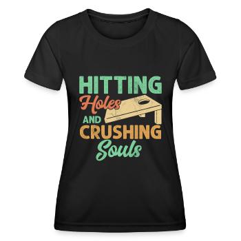 Punching holes and crushing souls - Women's Functional T-Shirt - black - Front - AI Model Female 172 light (172cm)