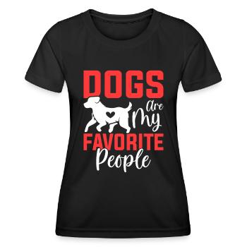 Dogs are my dearest people - Women's Functional T-Shirt - black - Front - AI Model Female 172 light (172cm)
