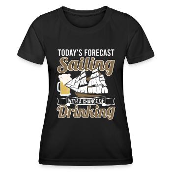 La prédiction d’aujourd’hui naviguant avec chance de boire - T-shirt sport Femme - noir - Devant - AI Model Female 172 light (172cm)