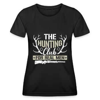 Der Jagdclub Für Echte Männer - Frauen Funktions-T-Shirt - Schwarz - Vorne - AI Model Female 172 light (172cm)