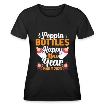 Poppin bottles for the New Year - Women's Functional T-Shirt - black - Front - AI Model Female 172 light (172cm)