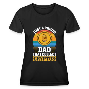 Nur Ein Stolzer Vater Der Kryptos Sammelt - Frauen Funktions-T-Shirt - Schwarz - Vorne - AI Model Female 172 light (172cm)