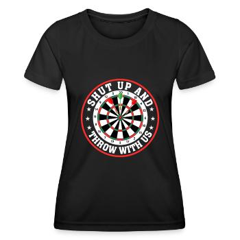 Tais-toi et jette avec nous - T-shirt sport Femme - noir - Devant - AI Model Female 172 light (172cm)