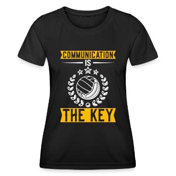 Kommunikation Ist Der Schlüssel - Frauen Funktions-T-Shirt - Schwarz - Vorne - AI Model Female 172 light (172cm)