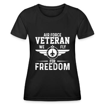 Air Force Veteran We Fly for Freedom - Women's Functional T-Shirt - black - Front - AI Model Female 172 light (172cm)