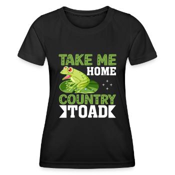 Ramenez-moi le crapaud du pays d’origine - T-shirt sport Femme - noir - Devant - AI Model Female 172 light (172cm)
