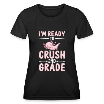Je suis prêt à conquérir la 2e classe - T-shirt sport Femme - noir - Devant - AI Model Female 172 light (172cm)