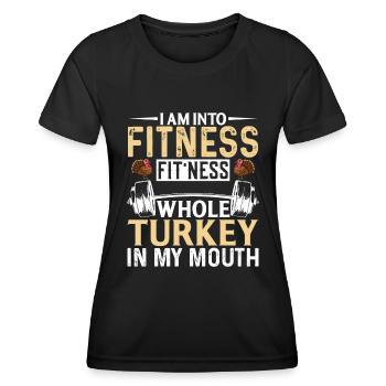 I'm In Fitness Fitness Whole Turkey In My - Women's Functional T-Shirt - black - Front - AI Model Female 172 light (172cm)