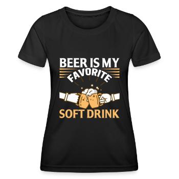 La bière est ma boisson gazeuse préférée - T-shirt sport Femme - noir - Devant - AI Model Female 172 light (172cm)