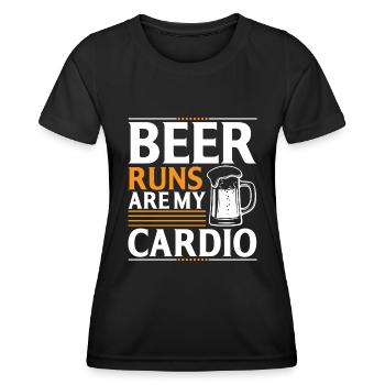 Bierläufe Sind Mein Kardiotraining - Frauen Funktions-T-Shirt - Schwarz - Vorne - AI Model Female 172 light (172cm)