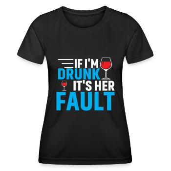 Si je suis saoul, c’est de ta faute - T-shirt sport Femme - noir - Devant - AI Model Female 172 light (172cm)