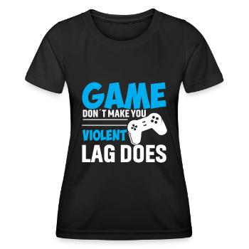 Le jeu ne vous rend pas violent The Lag - T-shirt sport Femme - noir - Devant - AI Model Female 172 light (172cm)