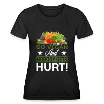 Werde Veganer Und Niemand Wird Verletzt! - Frauen Funktions-T-Shirt - Schwarz - Vorne - AI Model Female 172 light (172cm)