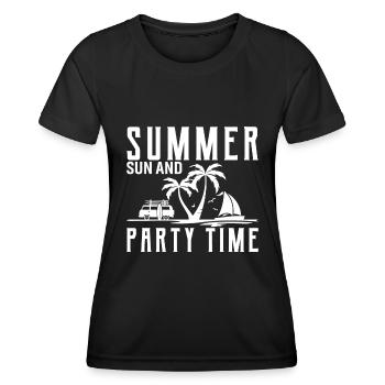 Sommer, Sonne Und Partyzeit - Frauen Funktions-T-Shirt - Schwarz - Vorne - AI Model Female 172 light (172cm)