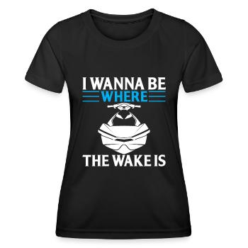 Ich Möchte Dort Sein Wo Das Erwachen Ist - Frauen Funktions-T-Shirt - Schwarz - Vorne - AI Model Female 172 light (172cm)