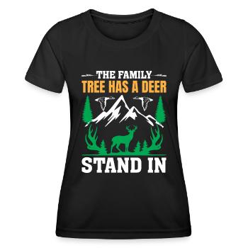 Der Stammbaum Hat Einen Hirschstand In - Frauen Funktions-T-Shirt - Schwarz - Vorne - AI Model Female 172 light (172cm)