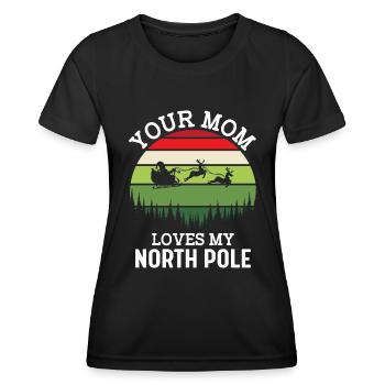 Ta Maman Amoureux Mon Pôle Nord - T-shirt sport Femme - noir - Devant - AI Model Female 172 light (172cm)